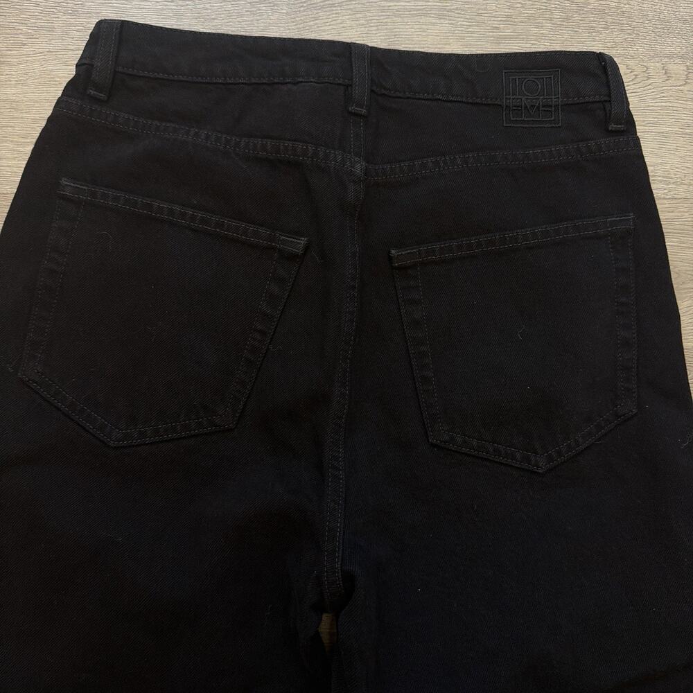 Toteme Barrel Leg Jeans Womens 27 Black High Rise Cropped Curved Denim NWT - Picture 6 of 16
